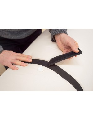 The Monk is secured by a velcro fasten webbing strap