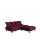 Senza sofa in Bordeaux fabric with optional footstool