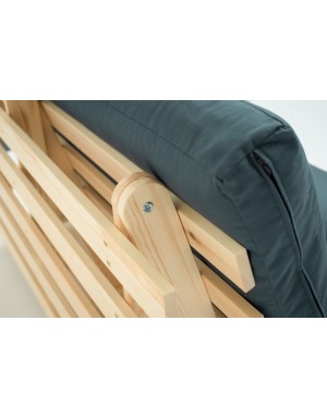 Flush fittings join the sections of the Scandi Futon frame