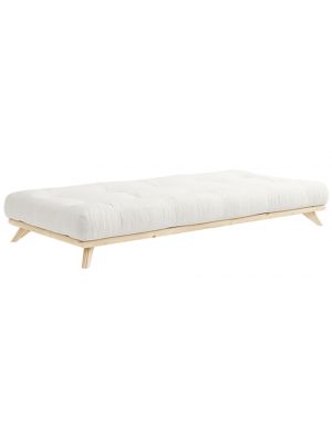 Senza Single Bed in Natural Finish  with futon mattress