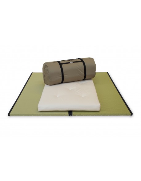 Natural Drill Monk Bed Roll with Stone Drill Carry Bag