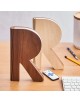 The R Space lamp in Maple and Walnut
