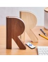 The R Space lamp in Maple and Walnut