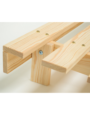Close up view of the Scandi redwood frame