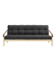 The Poetry Futon Sofa Bed natural frame with grey mattress