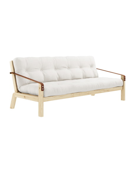 The Poetry Futon with natural frame and mattress