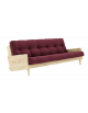 Indie Futon Sofa Bed - Natural frame with Bordeaux Drill Futon