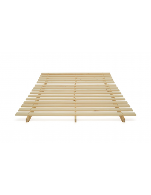 The Scandi futon frame opened up as a double bed