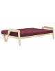 Grab Futon open as a bed, pictured in Bordeaux Red