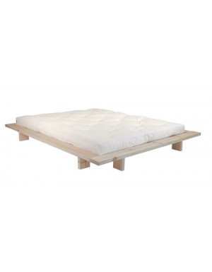 The Japan Bed in Natural frame finish with traditional futon mattress