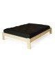 Osumi Bed with one of our Devon made futon mattresses in black cotton drill fabric