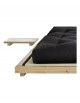 Close up detail of the Dock frame with mattress and Tatami mats 