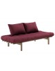 Pace Daybed with Carob Brown finish and burgundy mattress