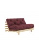 Tri Fold Type Clearance Futon Mattress in Bordeaux Red fabric (frame not included)
