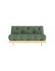 Roots 160 Natural frame with Olive Green futon mattress