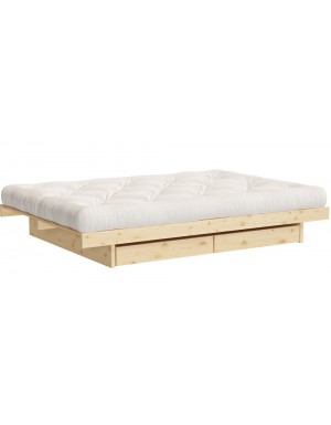 Kanso 120 Bed with drawer set and traditional futon mattress