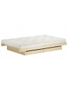 Kanso 90 futon bed with traditional futon mattress and optional drawer set