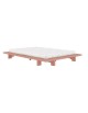 The Japan Bed in Pink Sky frame finish with Traditional Futon Mattress