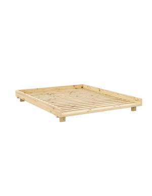 Social bed features strong pine slatted platform