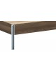 Close up of Core Bed frame in Carob Brown finish