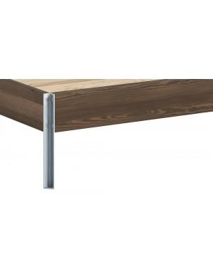 Close up of Core Bed frame in Carob Brown finish