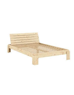 Layers bed frame with storage headboard