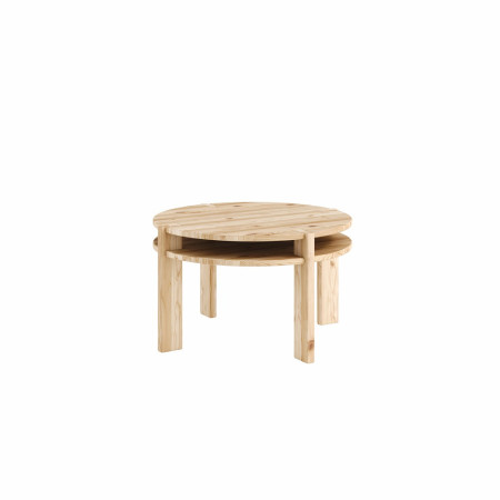 Round Tuck table with high shelf