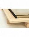 Corner detail of the Japan bed showing feet arrangement and tatami mats.
