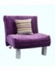 Leila Chair Bed in Mulberry soft chenille fabric.