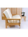 Bi Fold futon mattress fits on three seat sofa bed bases with one fold down the middle.