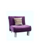 Leila compact chair bed in Mulberry soft chenille fabric.