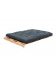 Standard double futon mattress on a traditional pine futon base.