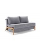 Innovation Cubed Wood 140 in sofa position - Twist Granite fabric
