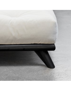 Close up of Senza Bed with Black Finish