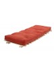 The Senjo futon chair opens easily into a 76 cm / 2ft6ins single bed for guest use.