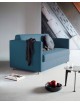 The contemporary Olan sofa bed in Elegance Petrol fabric